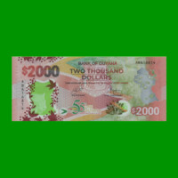 BILLETE DE GUYANA 2.000 DOLARES CONMEMORATIVO, POLYMERO, PICK NEW, ESTADO SIN CIRCULAR.-
