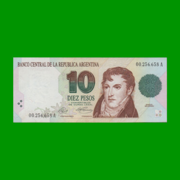 PESOS CONVERTIBLES 1er DISEÑO $10,00, BOT 3037, AÑO 1992, ESTADO EXCELENTE+.-