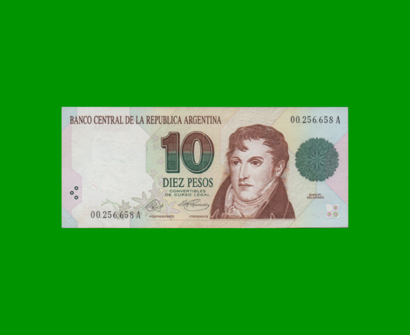 PESOS CONVERTIBLES 1er DISEÑO $10,00, BOT 3037, AÑO 1992, ESTADO EXCELENTE+.-