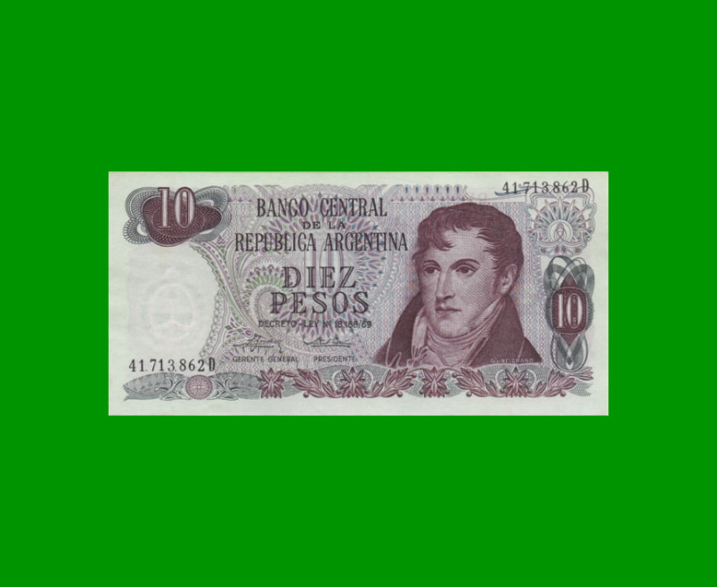 PESOS LEY 18.188 $10,00, BOT 2356, AÑO 1975, ESTADO EXCELENTE+ .-