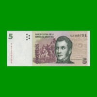 PESOS CONVERTIBLES 2do DISEÑO $5,00, BOT 3324, AÑO 2010, ESTADO SIN CIRCULAR.-