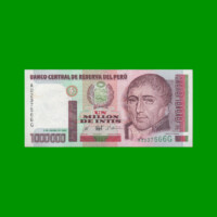 BILLETE DE PERU 1.000.000 DE INTIS, PICK 148, AÑO 1990, ESTADO EXCELENTE+.-