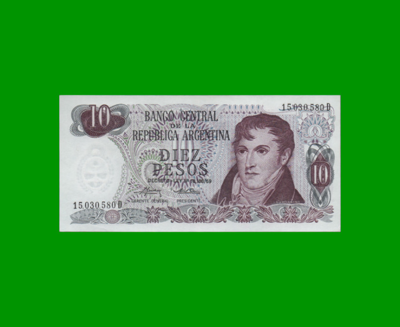 PESOS LEY 18.188 $10,00, BOT 2356a, AÑO 1975, ESTADO EXCELENTE+ .-