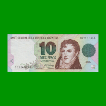 PESOS CONVERTIBLES 1er DISEÑO $10,00, BOT 3039, AÑO 1993, ESTADO EXCELENTE.-