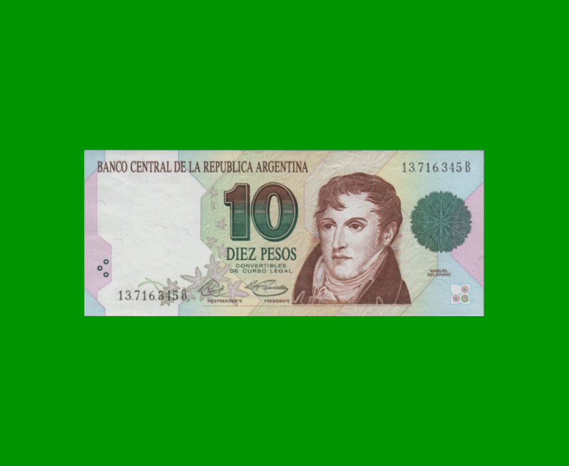 PESOS CONVERTIBLES 1er DISEÑO $10,00, BOT 3039, AÑO 1993, ESTADO EXCELENTE.-