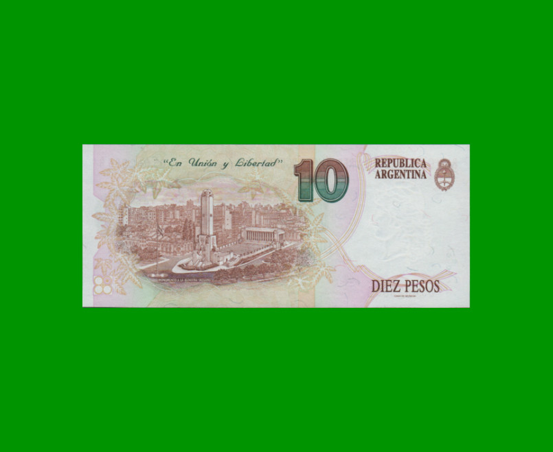 PESOS CONVERTIBLES 1er DISEÑO $10,00, BOT 3039, AÑO 1993, ESTADO SIN CIRCULAR.- - Imagen 2