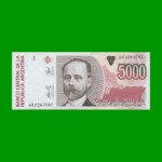 BILLETE DE AUSTRALES, 5.000 AUSTRALES, BOT 2871, AÑO 1991, ESTADO SIN CIRCULAR.-