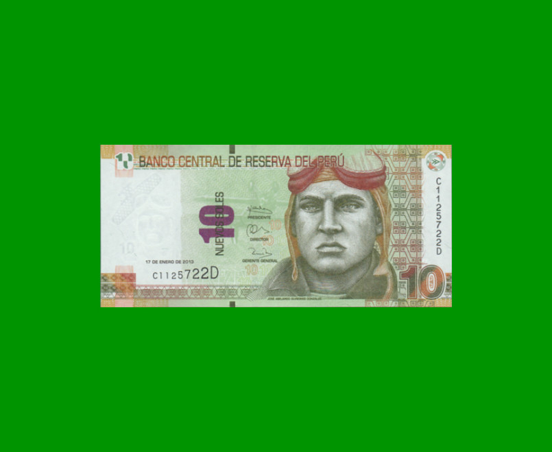 BILLETE DE PERU 10 NUEVOS SOLES, PICK 187, AÑO 2013, ESTADO SIN CIRCULAR.-