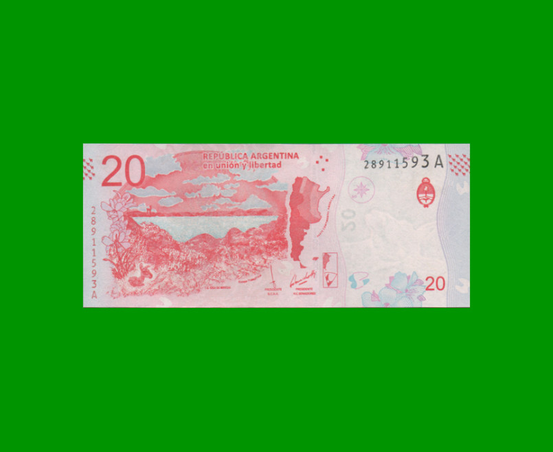 PESOS 3er DISEÑO $20,00, BOT 5001, AÑO 2017, ESTADO SIN CIRCULAR.- - Imagen 2