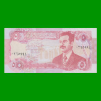 BILLETE DE IRAK 5 DINARES, PICK 80, AÑO 1992, ESTADO SIN CIRCULAR.-