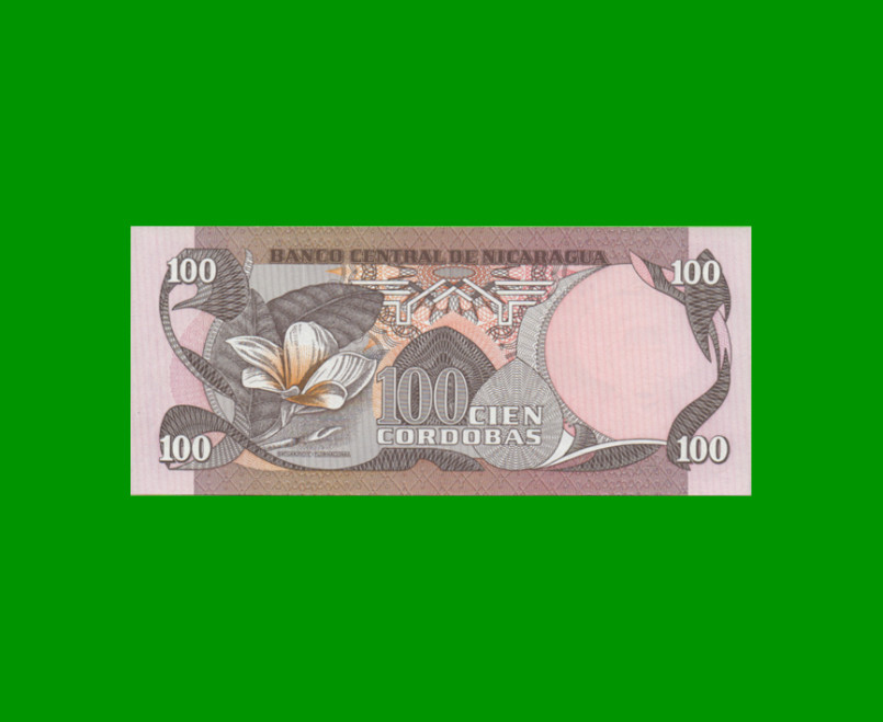 BILLETE DE NICARAGUA 100 CORDOBAS, PICK 141, ESTADO SIN CIRCULAR.- - Imagen 2