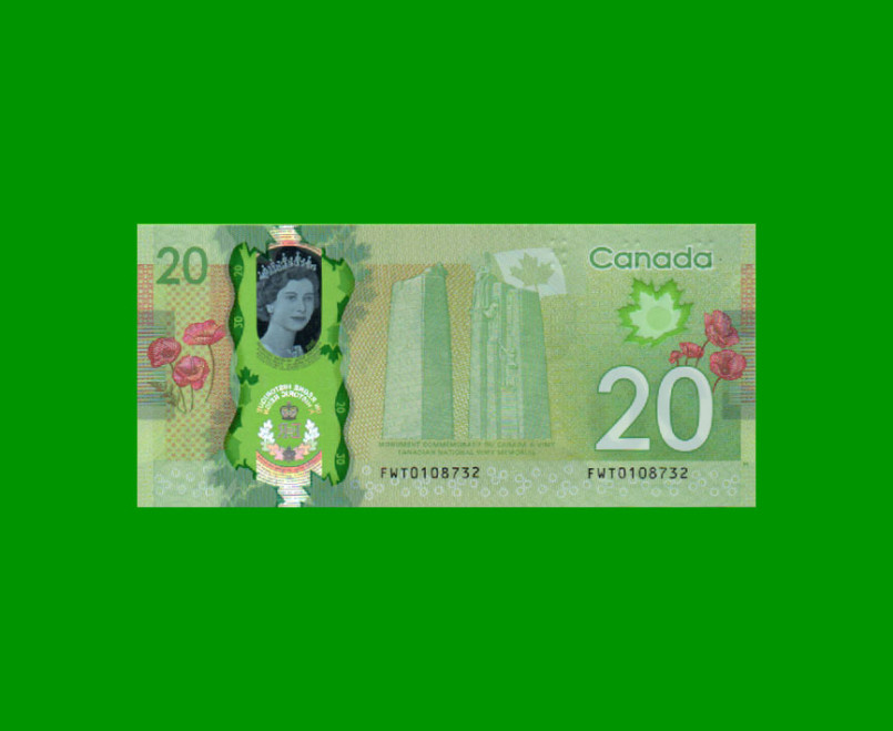 BILLETE DE CANADA 20 DOLARES POLYMERO PICK 111 AÑO 2015, ESTADO SIN CIRCULAR.- - Imagen 2