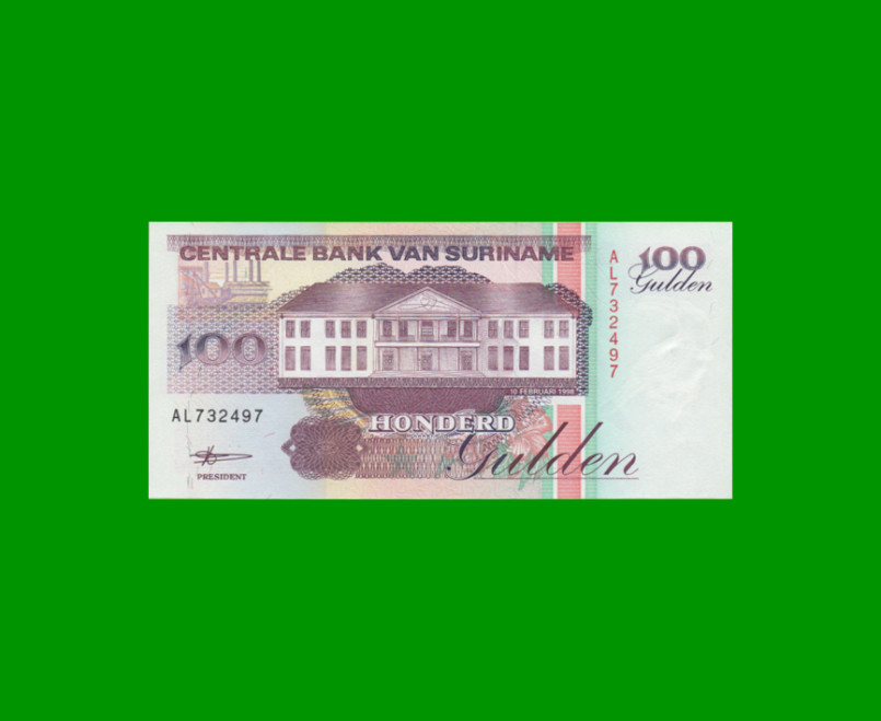 BILLETE DE SURINAM 100 GULDEN PICK 139b AÑO 1998 ESTADO SIN CIRCULAR.- - Imagen 2