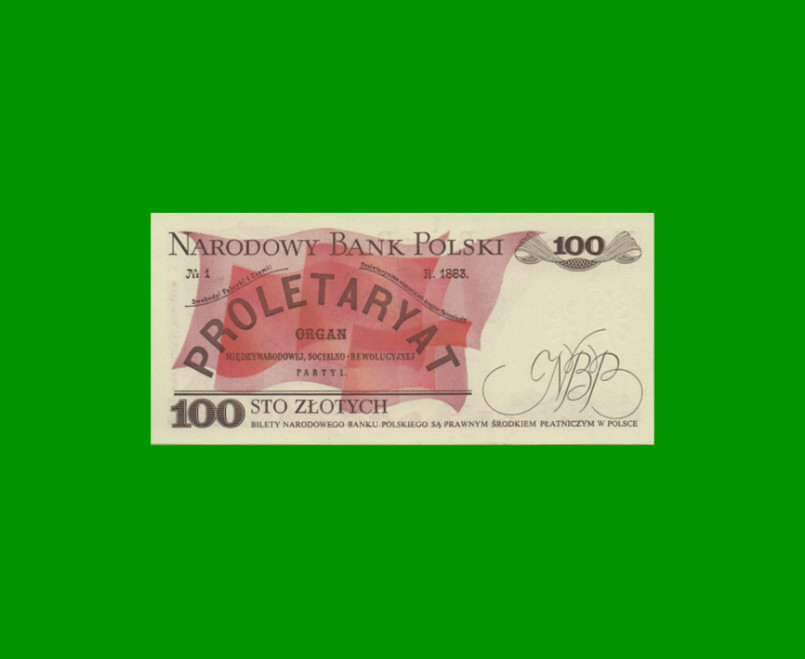 BILLETE DE POLONIA 100 ZLOTYCH, PICK 143d, AÑO 1982, ESTADO SIN CIRCULAR.- - Imagen 2