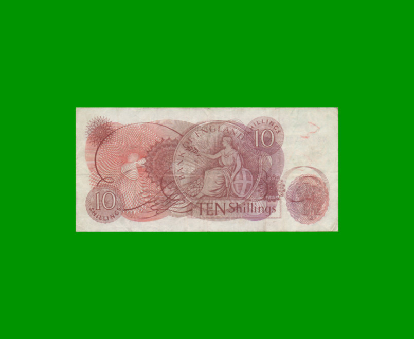 BILLETE DE INGLATERRA (GRAN BRETAÑA) 10 SHILLING, PICK 373b, ESTADO MUY BUENO.- - Imagen 2