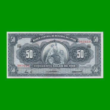 BILLETE DE PERU 50 SOLES, PICK 85a, AÑO 1968, ESTADO EXCELENTE.-