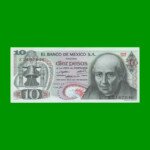 BILLETE DE MEXICO $10,00 PICK 63d, AÑO 1971, ESTADO EXCELENTE+.-
