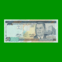 BILLETE DE HONDURAS 50 LEMPIRAS, PICK 94c, AÑO 2010 ESTADO SIN CIRCULAR.-