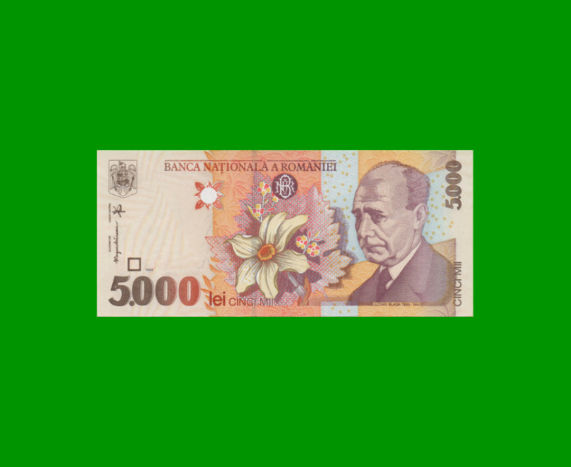 BILLETE DE RUMANIA 5.000 LEI, PICK 107, AÑO 1998 ESTADO SIN CIRCULAR.-