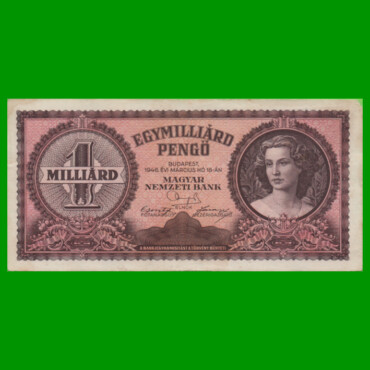 BILLETE DE HUNGRIA 1.000.000.000 PENGO, PICK 125, AÑO 1946 ESTADO MUY BUENO.-