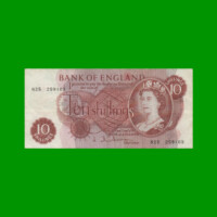 BILLETE DE INGLATERRA (GRAN BRETAÑA) 10 SHILLING, PICK 373b, ESTADO MUY BUENO.-