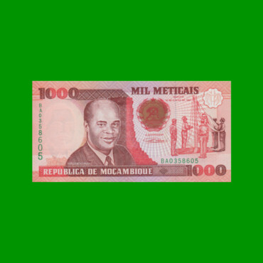 BILLETE DE MOZAMBIQUE 1.000 METICAIS, PICK 135, AÑO 1991 ESTADO SIN CIRCULAR.-