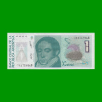 BILLETE DE AUSTRALES, 1 AUSTRAL, BOT 2806, AÑO 1987, ESTADO SIN CIRCULAR.-