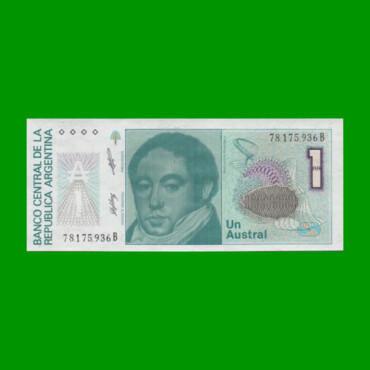 BILLETE DE AUSTRALES, 1 AUSTRAL, BOT 2806, AÑO 1987, ESTADO SIN CIRCULAR.-