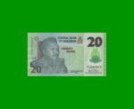 BILLETE DE NIGERIA 20 NAIRA, POLYMERO, PICK 34d AÑO 2008 ESTADO SIN CIRCULAR.-