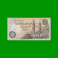 BILLETE DE EGIPTO 50 PIASTRES, PICK 58c, ESTADO MUY BUENO.-