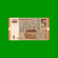 BILLETE DE AZERBAIYAN 5 MANAT, PICK 32a, AÑO 2009, ESTADO SIN CIRCULAR.-
