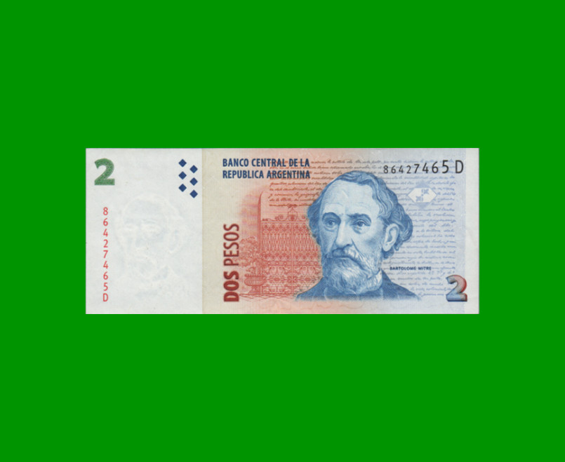 PESOS CONVERTIBLES 2do DISEÑO $2,00, BOT 3215, AÑO 2003, ESTADO MUY BUENO+.-