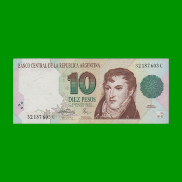 PESOS CONVERTIBLES 1er DISEÑO $10,00, BOT 3043, AÑO 1994, ESTADO EXCELENTE.-
