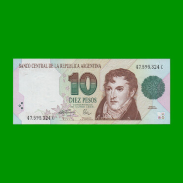 PESOS CONVERTIBLES 1er DISEÑO $10,00, BOT 3043, AÑO 1994, ESTADO EXCELENTE+.-