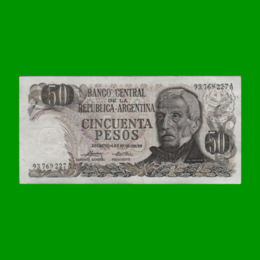 PESOS LEY 18.188 $50,00, BOT 2371, AÑO 1975, ESTADO EXCELENTE.-