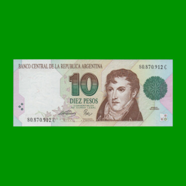 PESOS CONVERTIBLES 1er DISEÑO $10,00, BOT 3043, AÑO 1994, ESTADO SIN CIRCULAR.-