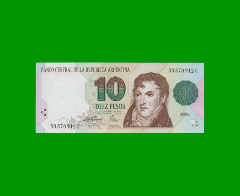 PESOS CONVERTIBLES 1er DISEÑO $10,00, BOT 3043, AÑO 1994, ESTADO SIN CIRCULAR.-