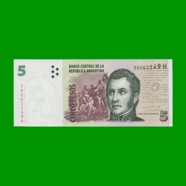 PESOS CONVERTIBLES 2do DISEÑO $5,00, BOT 3331, AÑO 2012, ESTADO SIN CIRCULAR.-