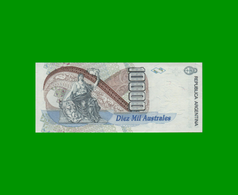 BILLETE DE AUSTRALES, 10.000 AUSTRALES, BOT 2881, AÑO 1991, ESTADO SIN CIRCULAR.- - Imagen 2