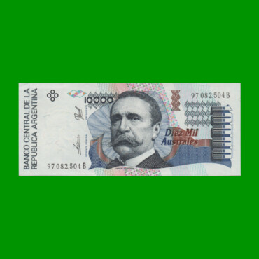 BILLETE DE AUSTRALES, 10.000 AUSTRALES, BOT 2881, AÑO 1991, ESTADO SIN CIRCULAR.-