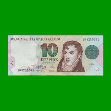PESOS CONVERTIBLES 1er DISEÑO $10,00, BOT 3045, AÑO 1995, ESTADO MUY BUENO+ .-