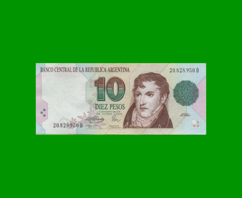 PESOS CONVERTIBLES 1er DISEÑO $10,00, BOT 3045, AÑO 1995, ESTADO MUY BUENO+ .-