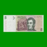 PESOS CONVERTIBLES 2do DISEÑO $5,00, BOT 3333, AÑO 2013, ESTADO SIN CIRCULAR.-