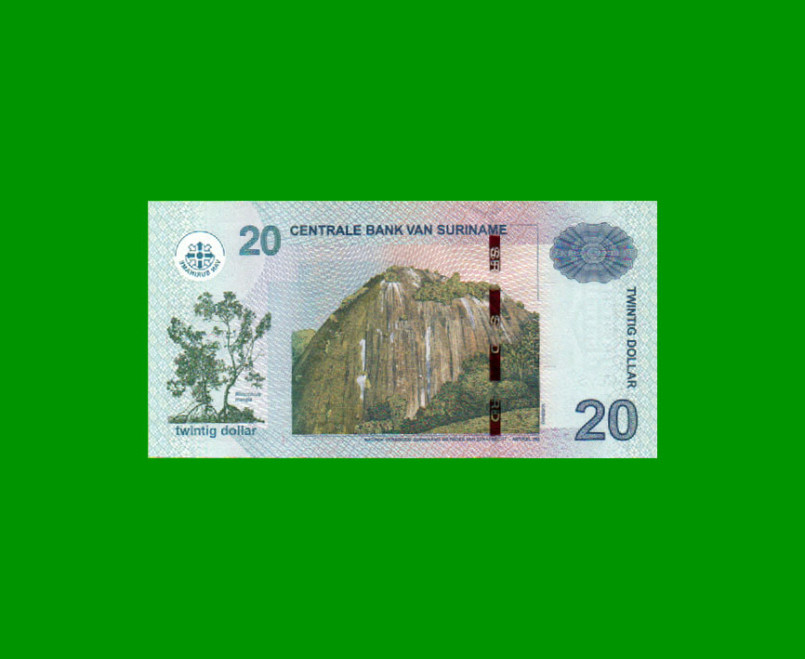 BILLETE DE SURINAM 20 DOLARES PICK 164a AÑO 2010 ESTADO SIN CIRCULAR.- - Imagen 2