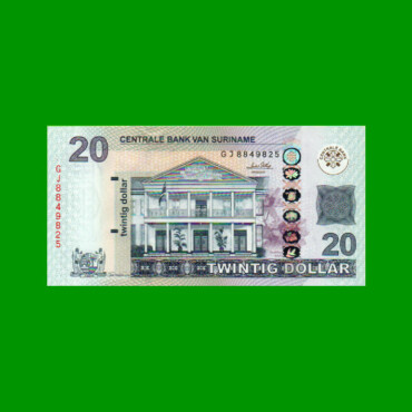 BILLETE DE SURINAM 20 DOLARES PICK 164a AÑO 2010 ESTADO SIN CIRCULAR.-