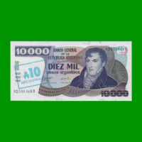 PESOS ARGENTINOS $10.000,00 RESELLADO A 10 AUSTRALES, BOT 2711, AÑO 1985, ESTADO EXCELENTE+.-