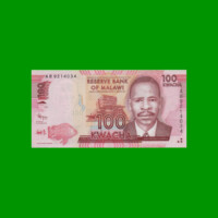BILLETE DE MALAWI 100 KWACHA, PICK 59a, AÑO 2012 ESTADO SIN CIRCULAR.-
