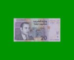 BILLETE DE MARRUECOS 20 DIRHAMS, PICK 68, AÑO 2005, ESTADO SIN CIRCULAR.-