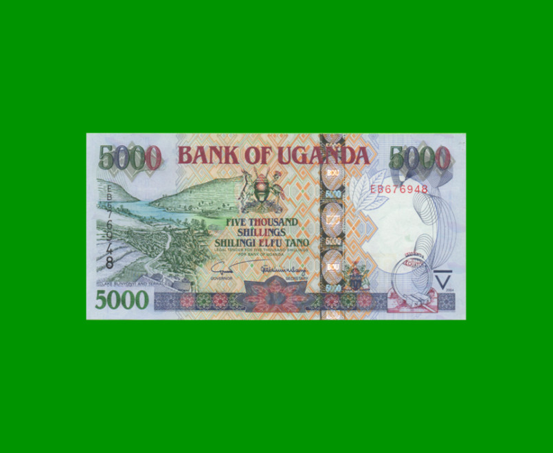 BILLETE DE UGANDA 5.000 SHILLINGS, PICK 44a, AÑO 2004 ESTADO SIN CIRCULAR.-