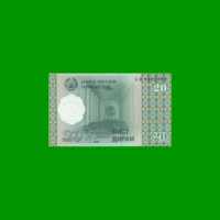 BILLETE DE TAJIKISTAN 20 DIRAM, PICK 12, AÑO 1999, ESTADO SIN CIRCULAR.-